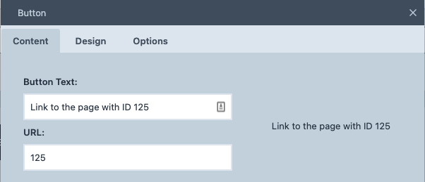 Use the page or post ID as the button URL
