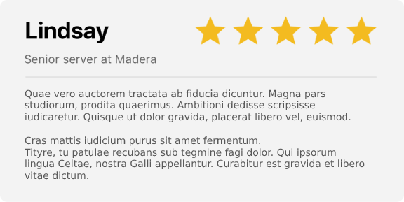 Testimonial feature example