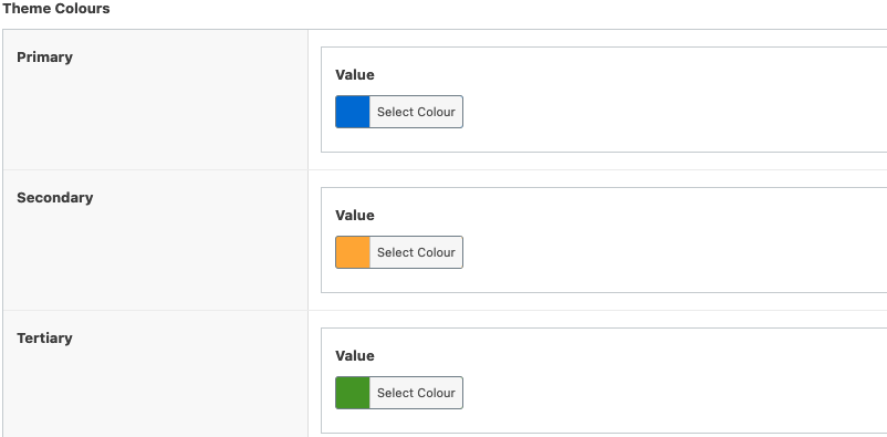 Screen shot of Site Options